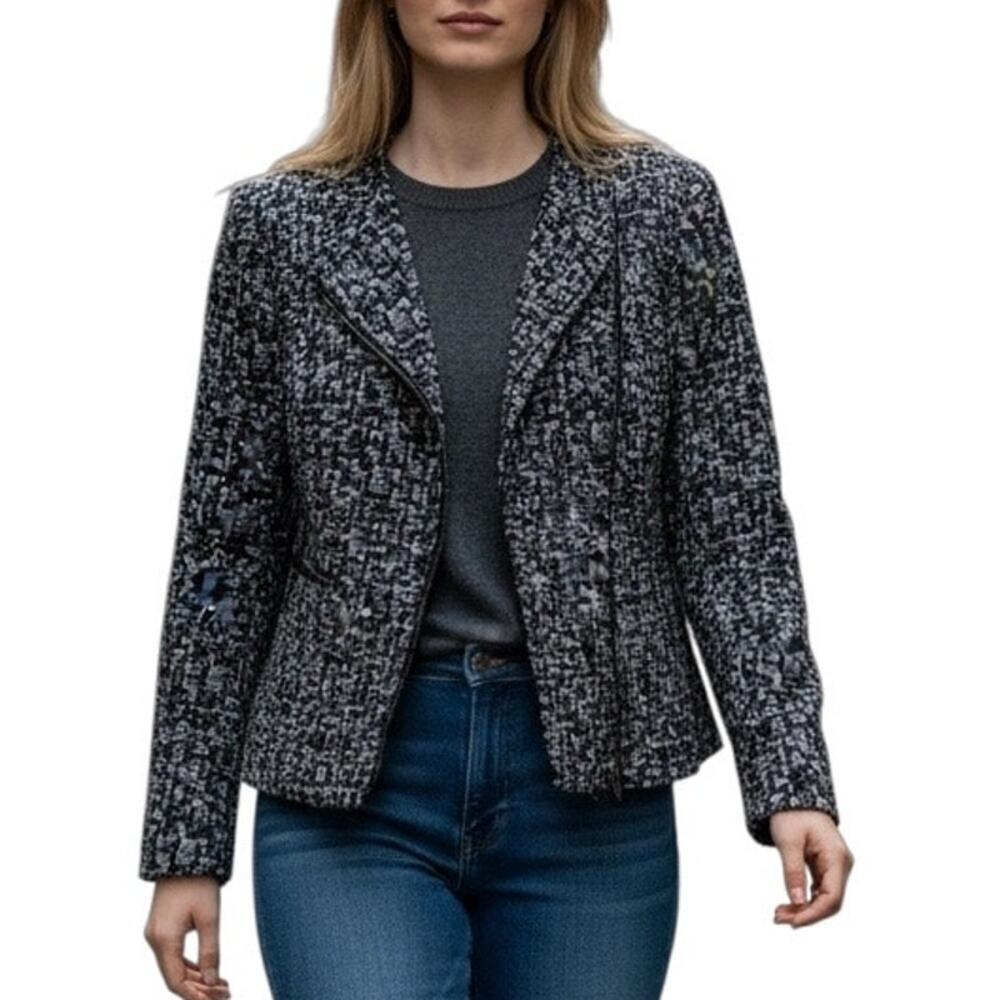 Classiques Entier Atelier Textured Cotton Silk Blazer Jacket Medium